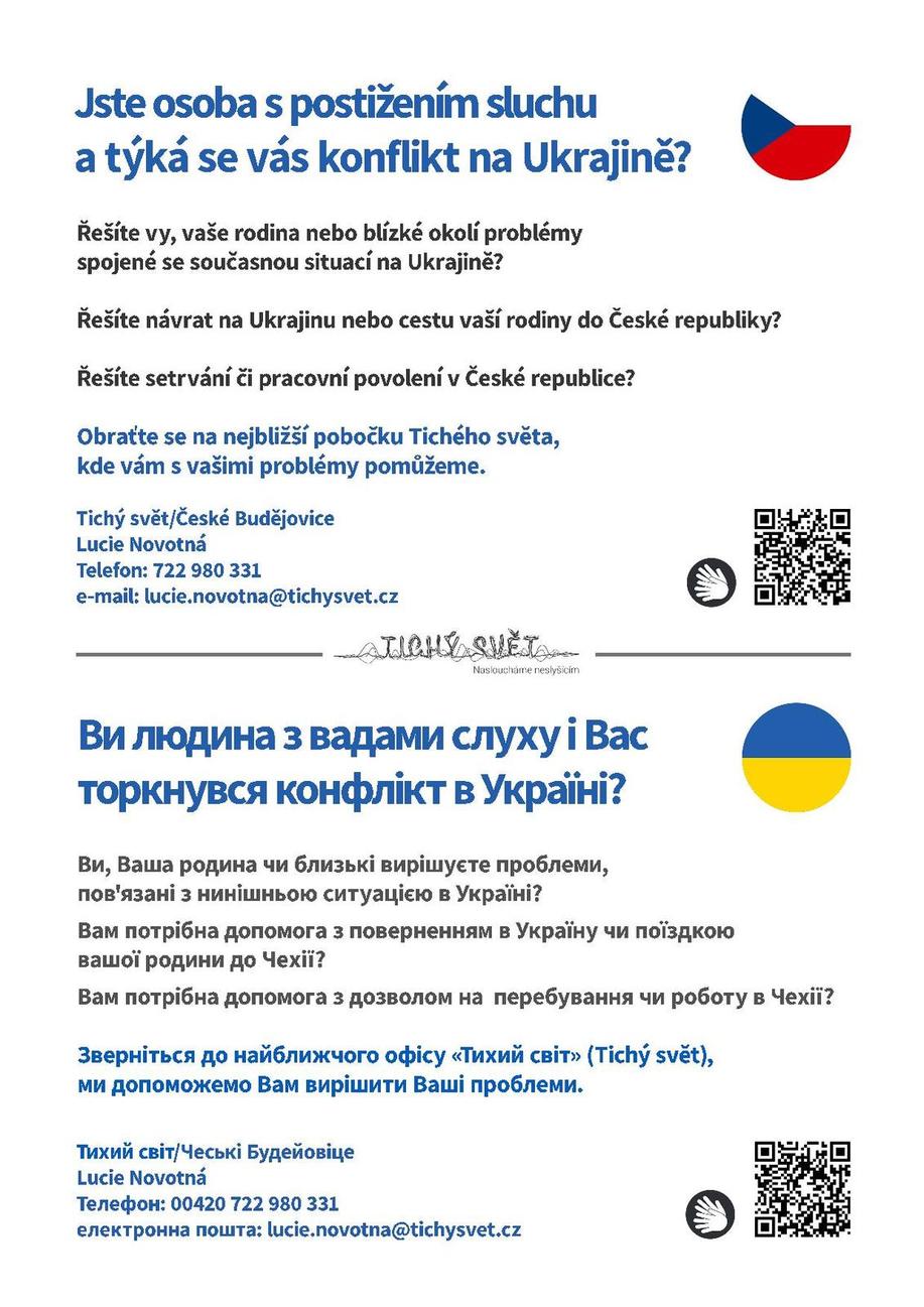 Informace pro osoby s postižením sluchu k Ukrajině